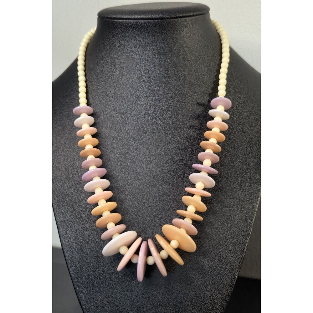 Vintage Pastel Pink White Peach Necklace